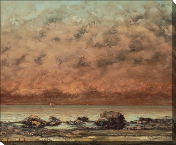 Paintings on canvas Black rocks at Trouville (Gustave Courbet)