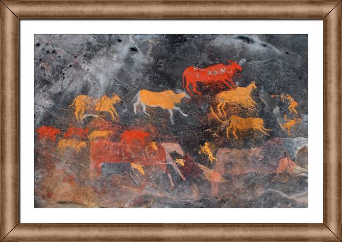 Купить и печать на заказ Картины в рамке, багете Наскальная живопись