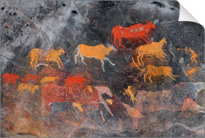 Купить и печать на заказ Картины на холсте Наскальная живопись