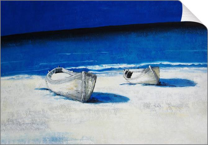 Paintings on canvas Boats and blue sea