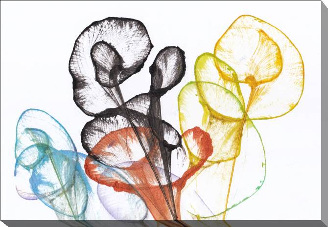 Paintings on canvas Abstract flowers on a white background