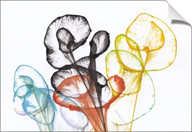 Купить и печать на заказ Картины на холсте Абстрактные цветы на белом фоне