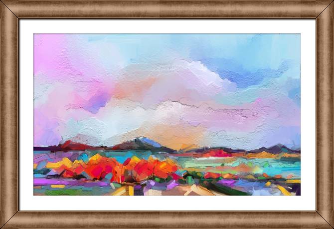 Купить и печать на заказ Картины в рамке, багете Красочный абстрактный пейзаж