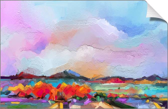 Купить и печать на заказ Картины на холсте Красочный абстрактный пейзаж