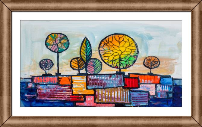 Купить и печать на заказ Картины в рамке, багете Арт красочные деревья