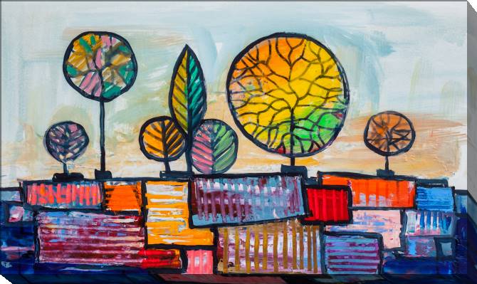 Купить и печать на заказ Картины на холсте Арт красочные деревья