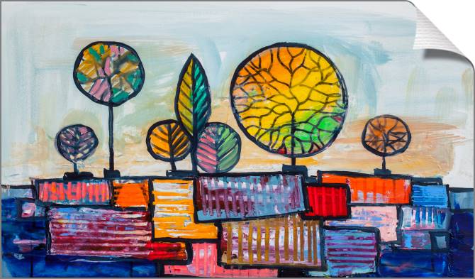 Paintings on canvas Art colorful trees