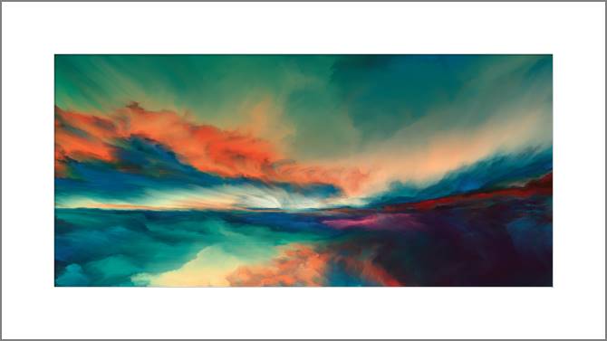 Купить и печать на заказ Картины, фото с паспарту Закат цифровая живопись