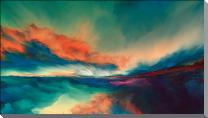 Купить и печать на заказ Картины на пластике, пеноркартоне Закат цифровая живопись