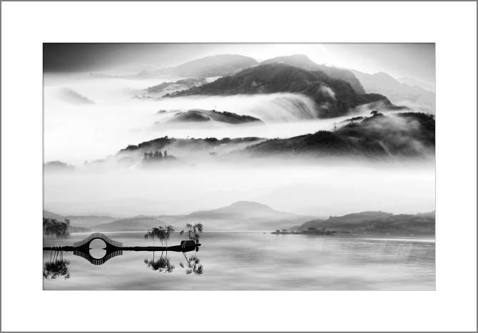 Купить и печать на заказ Картины, фото с паспарту Фото китайский пейзаж