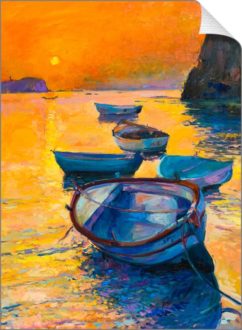 Картины на холсте Boats at sunset