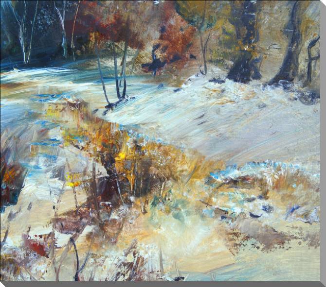 Купить и печать на заказ Картины на пластике, пеноркартоне Зимний пейзаж живопись