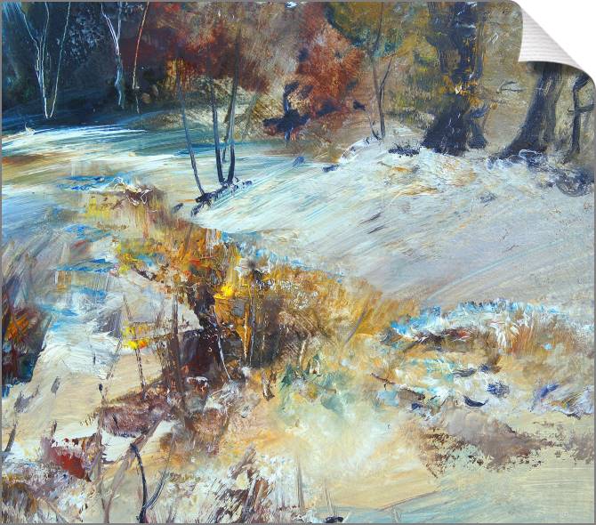 Купить и печать на заказ Картины на холсте Зимний пейзаж живопись