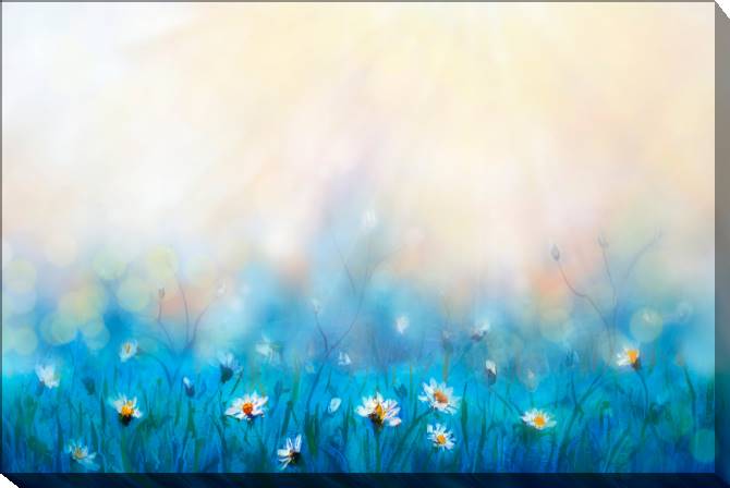 Купить и печать на заказ Картины на холсте Ромашки на лугу