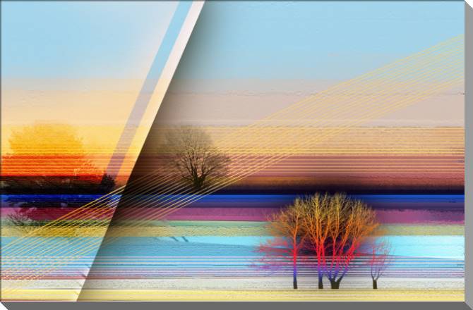 Купить и печать на заказ Картины на пластике, пеноркартоне Пейзаж с линиями