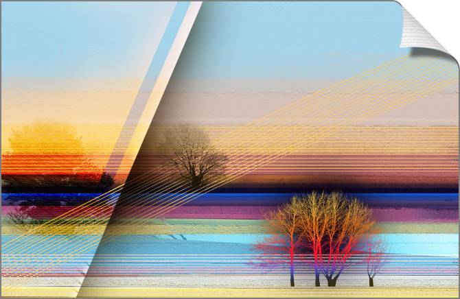 Купить и печать на заказ Картины на холсте Пейзаж с линиями