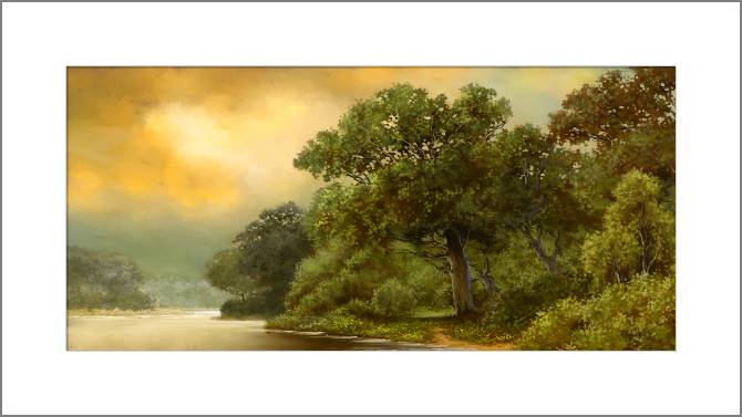 Купить и печать на заказ Картины, фото с паспарту Пейзаж с пышными деревьями