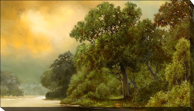Paintings on canvas Landscape with lush trees
