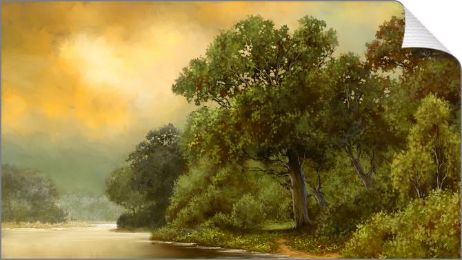 Купить и печать на заказ Картины на холсте Пейзаж с пышными деревьями