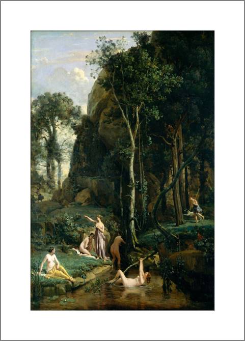 Купить и печать на заказ Картины, фото с паспарту Диана и Актеон