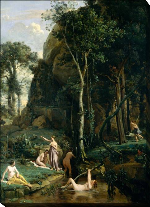 Paintings on canvas Diana and Actaeon (Camille Corot)