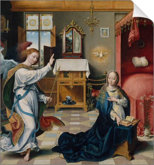 Paintings on canvas The Annunciation (Joos van Cleve)