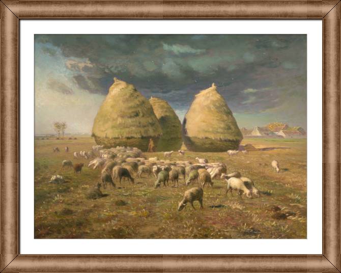 Купить и печать на заказ Картины в рамке, багете Стога сена: осень