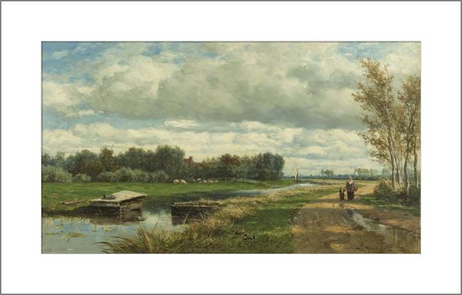 Купить и печать на заказ Картины, фото с паспарту Пейзаж в окрестностях Гааги