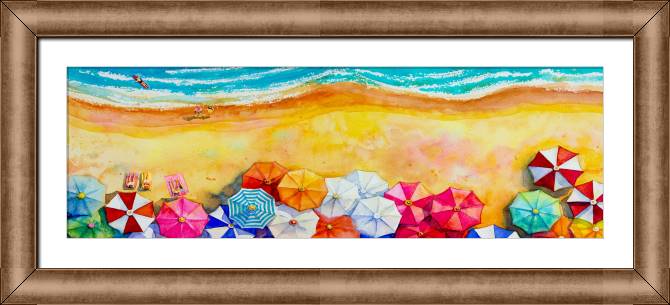 Купить и печать на заказ Картины в рамке, багете Пляжные зонтики