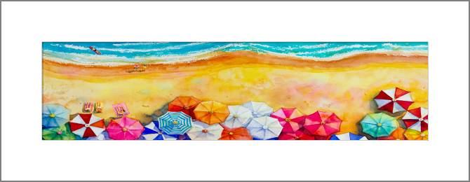 Купить и печать на заказ Картины, фото с паспарту Пляжные зонтики