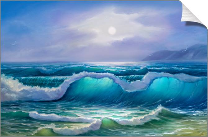 Картины на холсте Turquoise sea waves