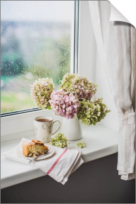 Купить и печать на заказ Картины на холсте Нежные цветы на подоконнике