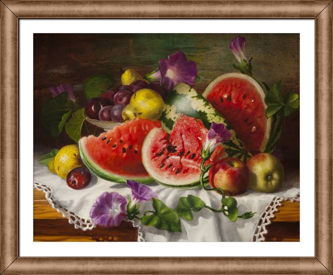 Купить и печать на заказ Картины в рамке, багете Натюрморт с арбузом