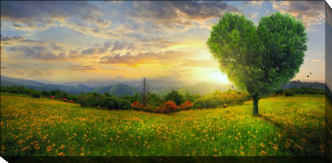 Paintings on canvas Tree in the shape of a heart