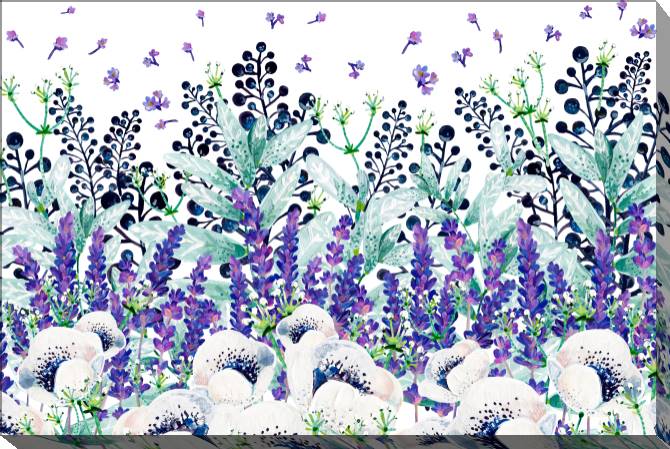 Купить и печать на заказ Картины на холсте Анемоны, мята и лаванда