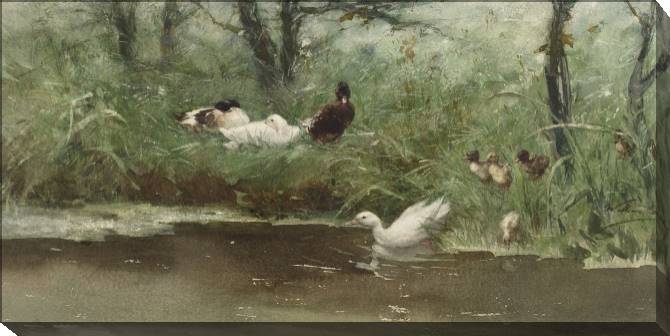 Paintings on canvas Ducks in the gutter (Willem Maris)