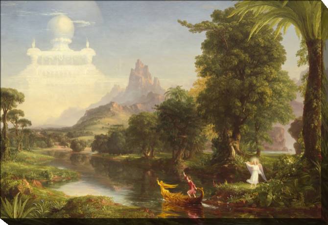 Paintings on canvas The voyage of life: Childhood (Thomas Cole)