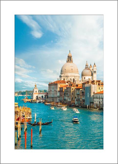Купить и печать на заказ Картины, фото с паспарту Вид на Гранд-канал, Венеция