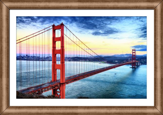 Купить и печать на заказ Репродукции картин Знаменитый мост Золотые Ворота, Сан-Франциско