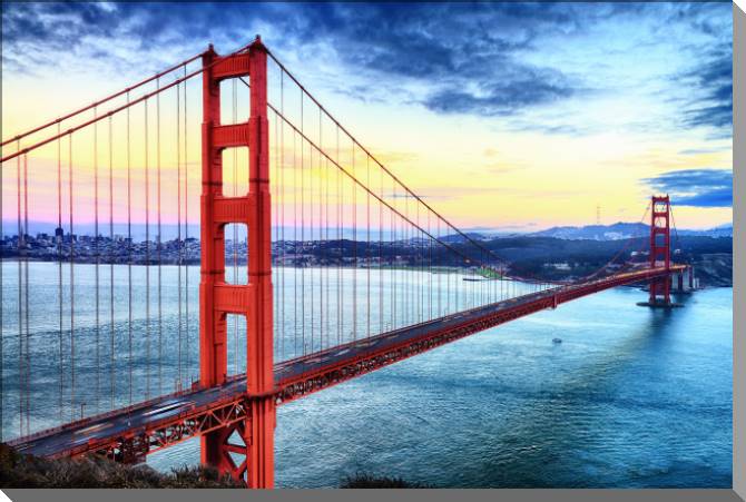 Купить и печать на заказ Картины на пластике, пеноркартоне Знаменитый мост Золотые Ворота, Сан-Франциско