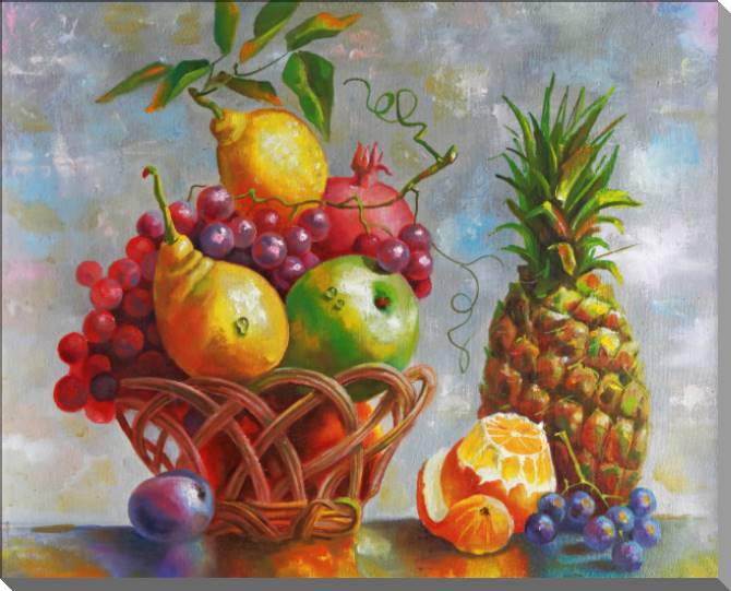 Купить и печать на заказ Картины на пластике, пеноркартоне Натюрморт с ананасом