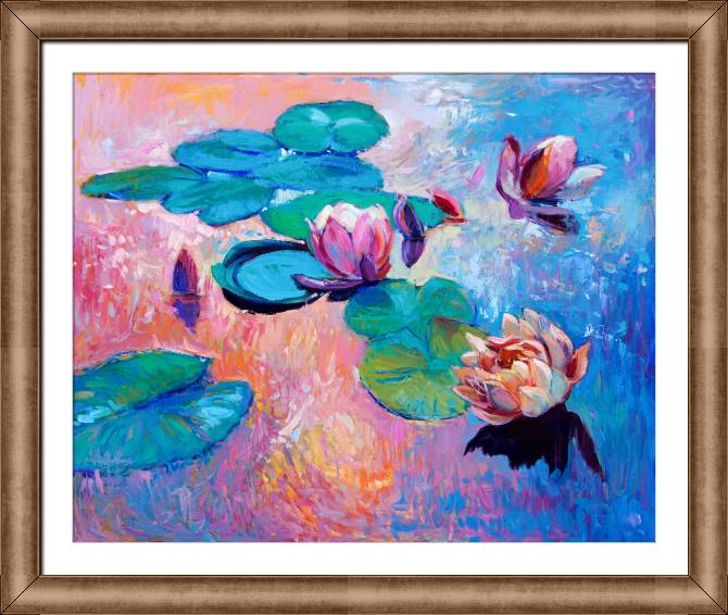 Купить и печать на заказ Картины в рамке, багете Живописные лилии