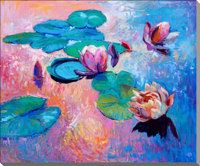 Купить и печать на заказ Картины на пластике, пеноркартоне Живописные лилии