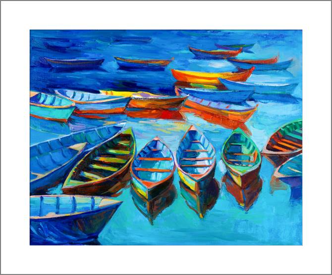 Картины, фото с паспарту Scenic boats