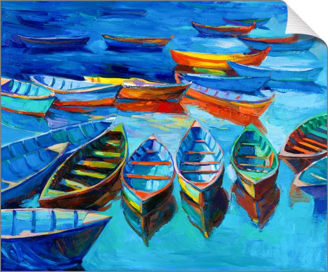 Купить и печать на заказ Картины на холсте Живописные лодки