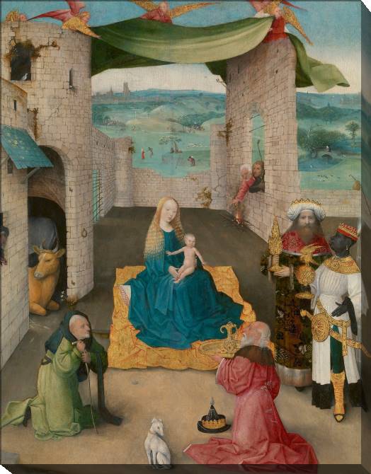 Картины на холсте The adoration of the Magi, Hieronymus Bosch