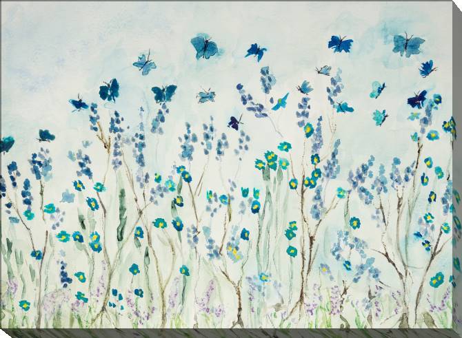 Купить и печать на заказ Картины на холсте Нежные акварельные цветы и бабочки