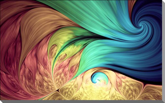 Купить и печать на заказ Картины на пластике, пеноркартоне Разноцветные волны абстракция