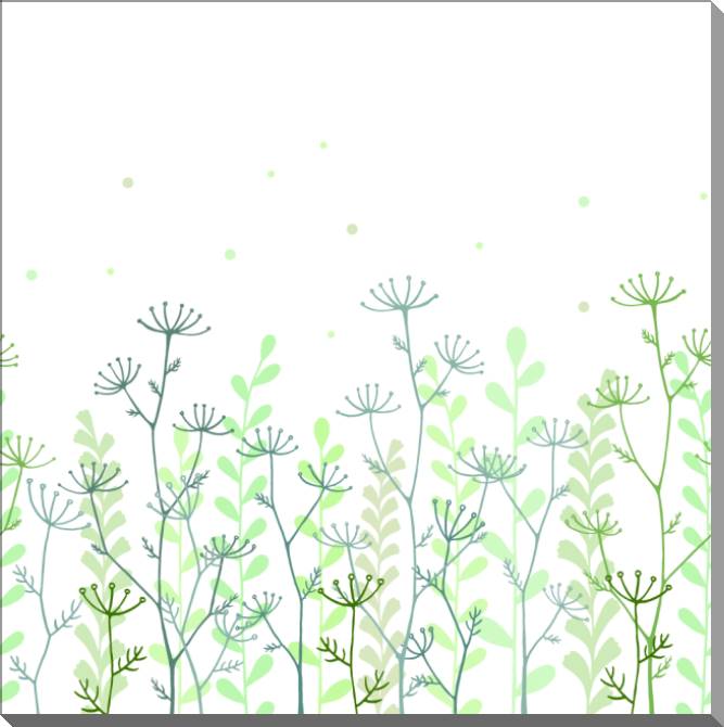 Купить и печать на заказ Картины на пластике, пеноркартоне Рисованные травы на белом фоне