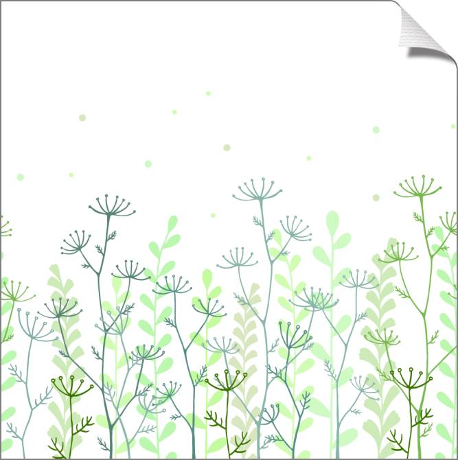 Купить и печать на заказ Картины на холсте Рисованные травы на белом фоне